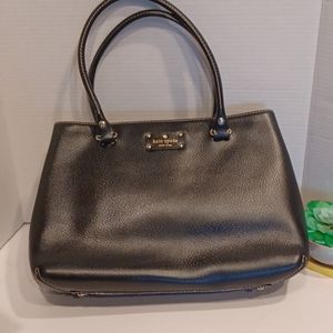 Kate Spade Black Tote Bag Leather Pink Interior